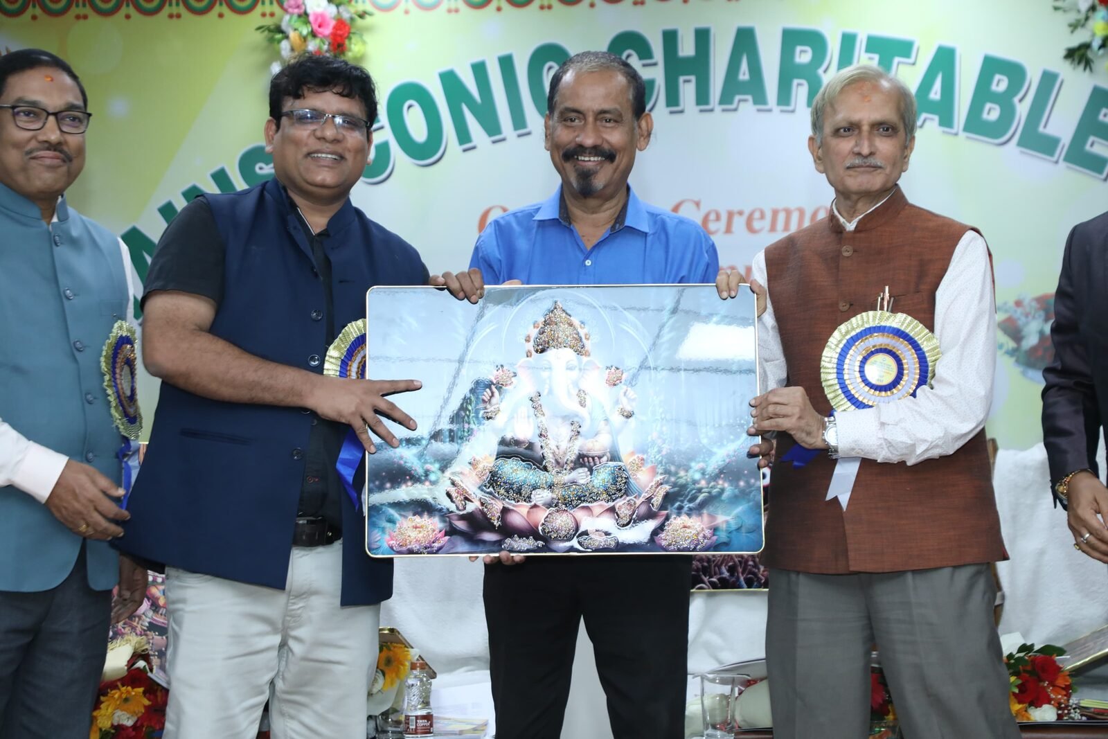 Trust representatives felicitated on stage at the Opening Ceremony Programme.