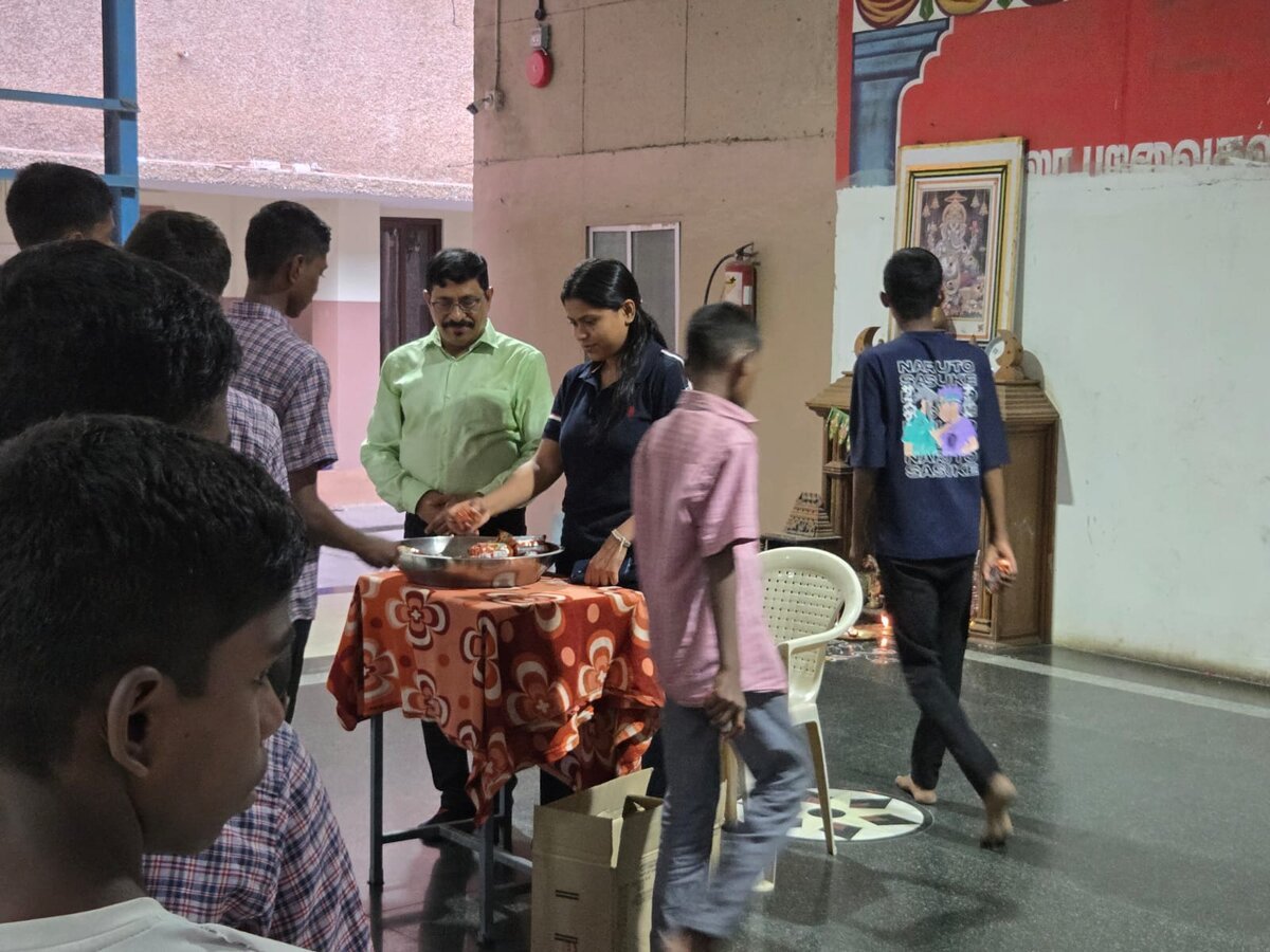 Brains Iconic Charitable Trust representatives visiting Sivananda Saraswathi Sevashram.